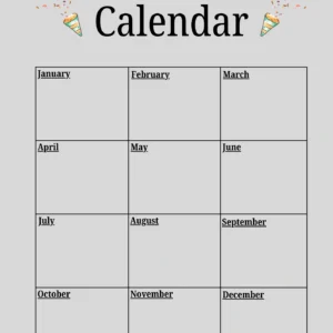Printable Birthday Calendar
