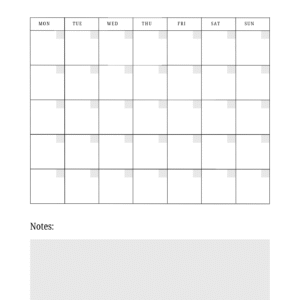 Simple & Blank Month Template
