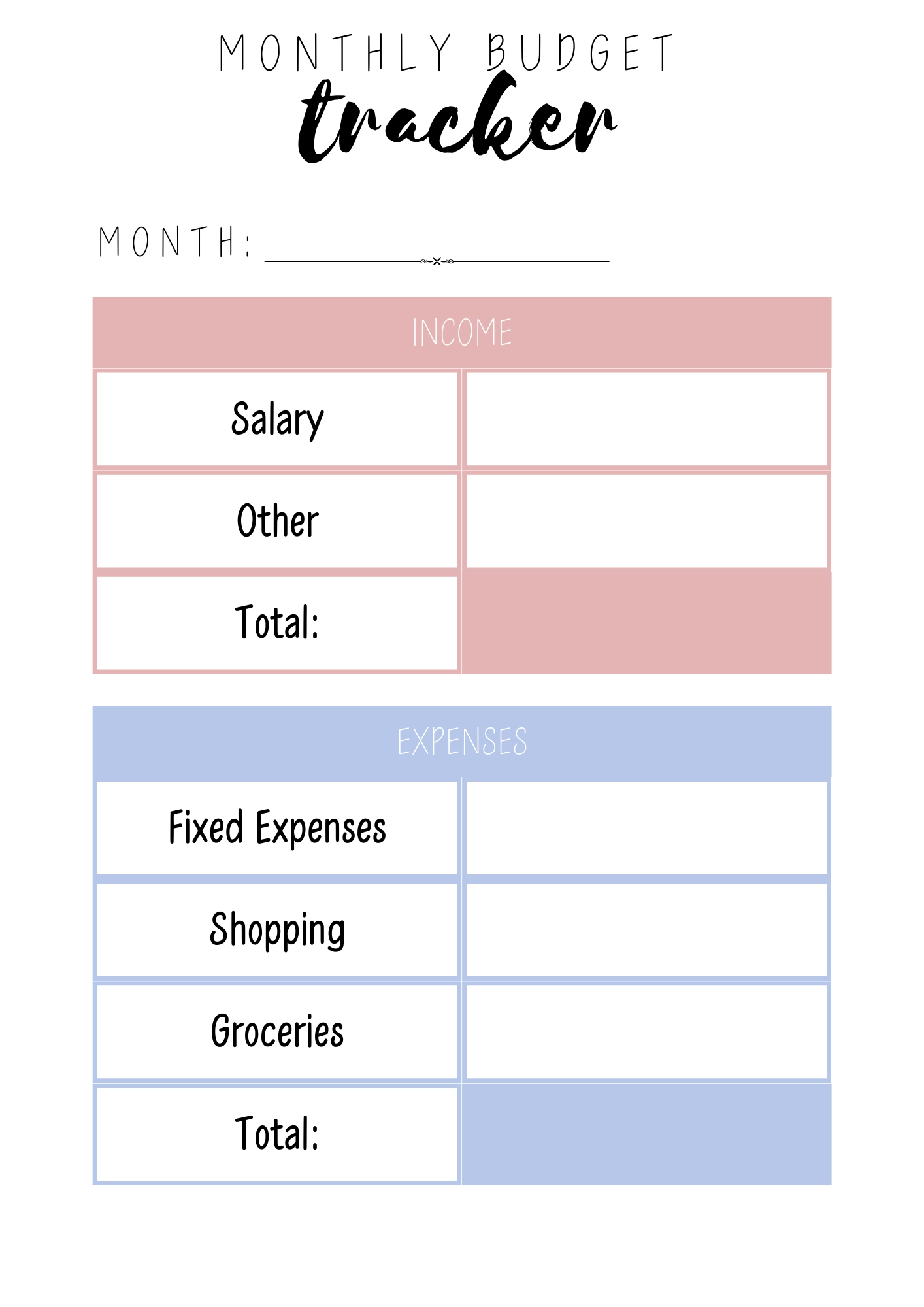 Free Budget Tracker