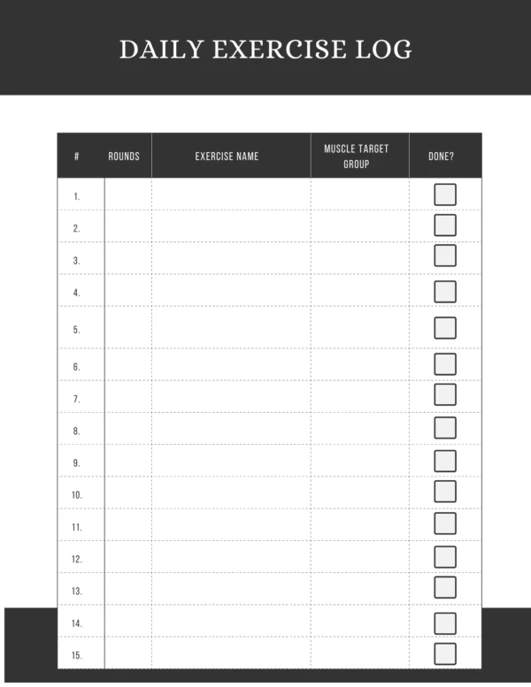 Daily Workout Printable