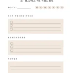 Daily priority to do list