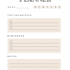 Daily priority to do list