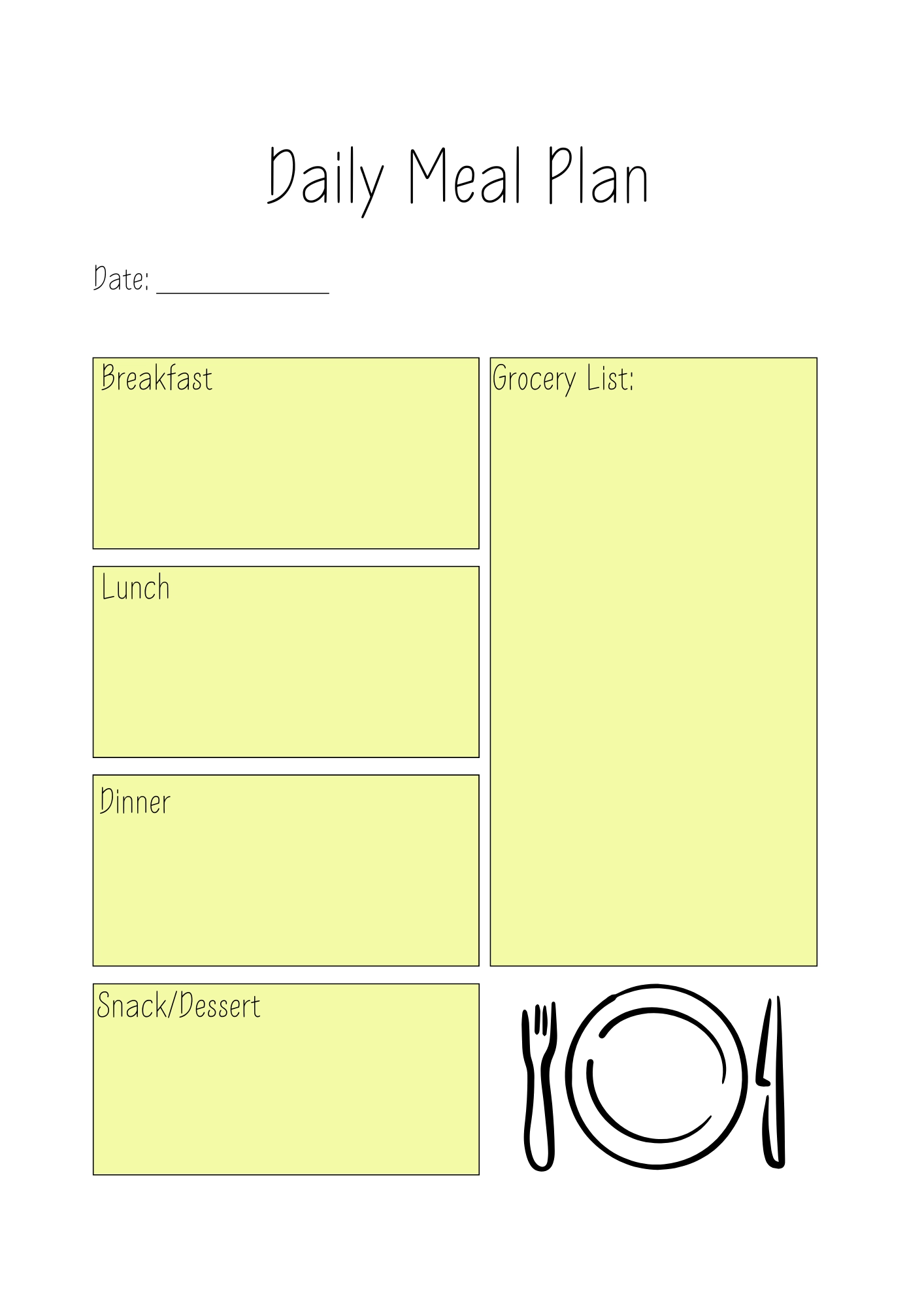 Daily Meal Plan Template