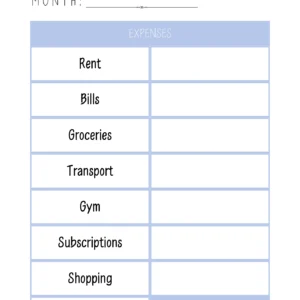 Free printable expenses tracker