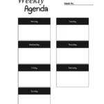Weekly agenda planner