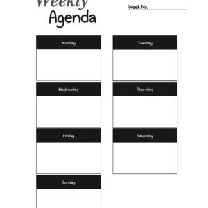 Weekly agenda planner