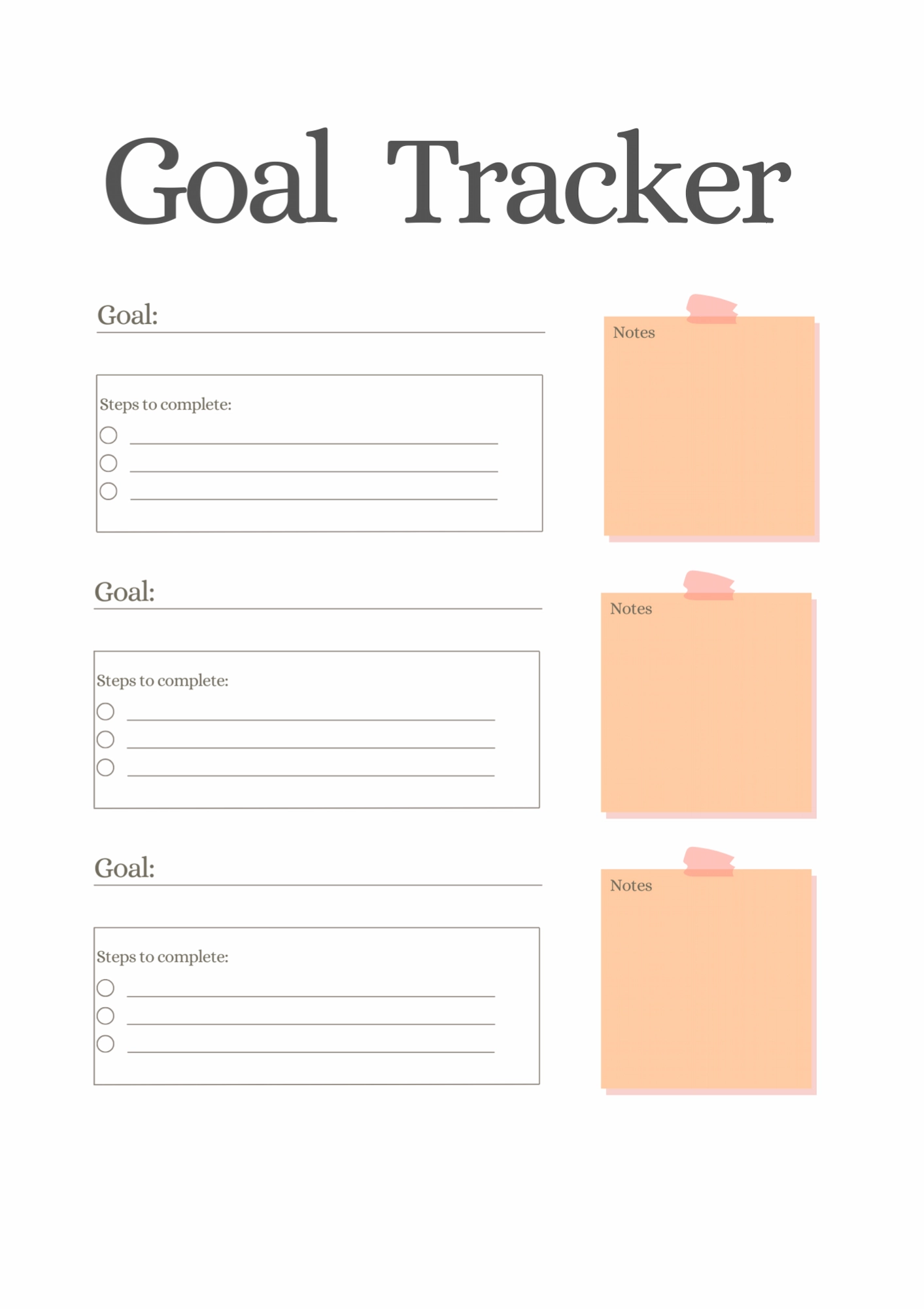 Goal Tracker Printable