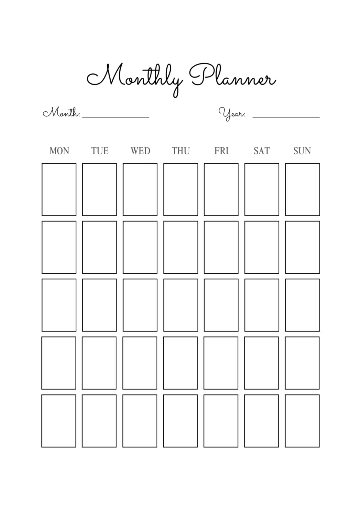 Monthly Planner for Simple Organization