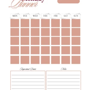 Printable Monthly Planner