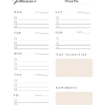 Free printable weekly checklist