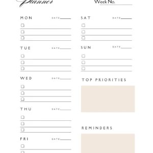 Free printable weekly checklist