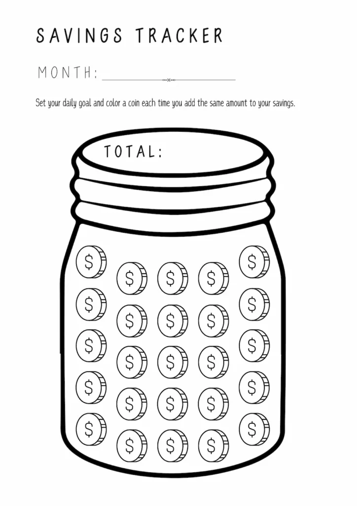 Free Printable Savings Tracker