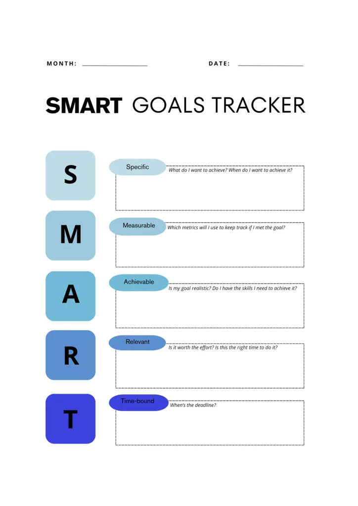 Smart Goals Printable