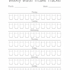 Water Tracker Printable