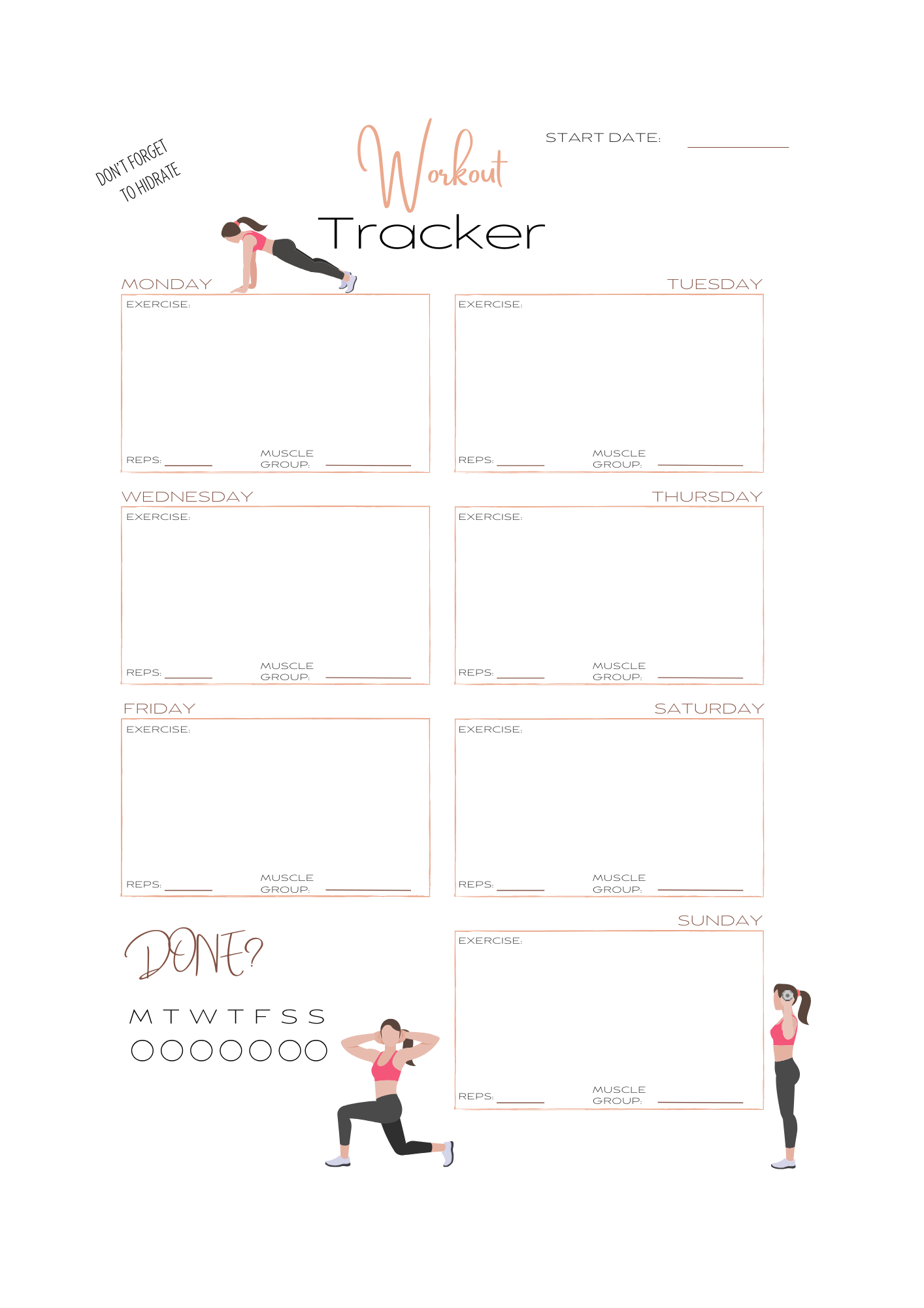 Free Exercise Tracker Printable