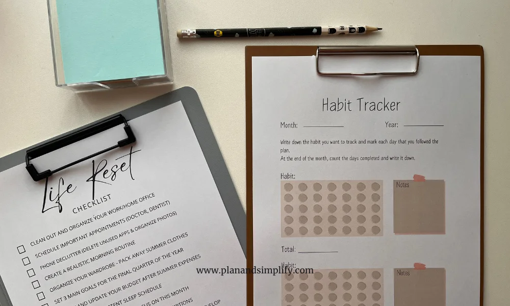 Build WFH routines with habit tracker printables