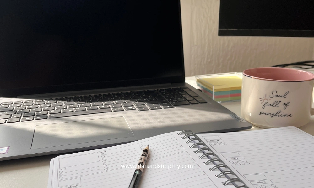 Laptop and a planner
