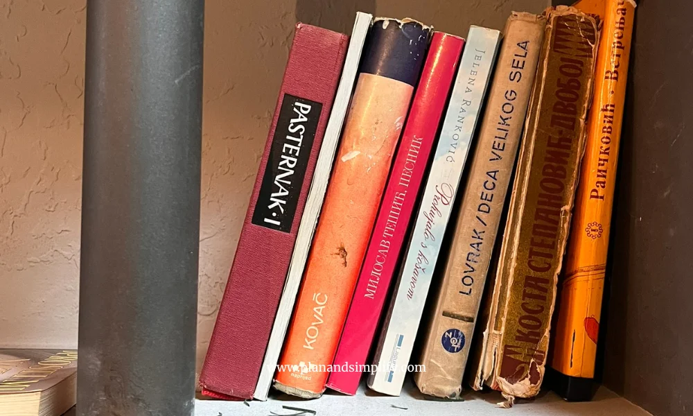 books on a shelf, essential for a good morning routine