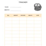 Bill tracker printable