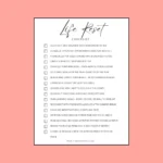 Checklist for a life reset