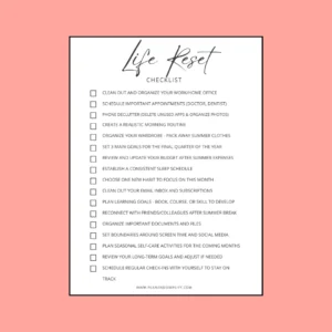 Checklist for a life reset