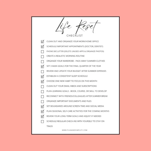 Simple checklist