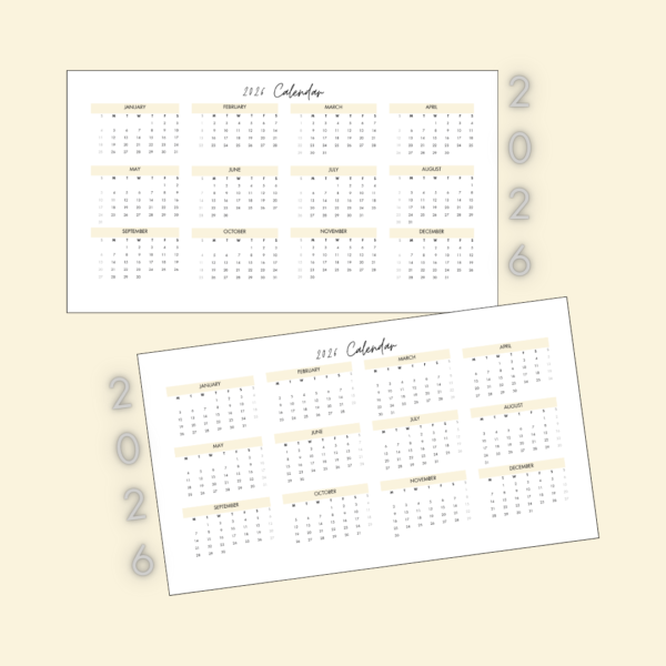 2026 calendar printable