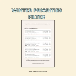 Winter Priorities Planner