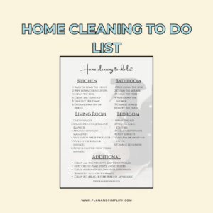 Home cleaning to do list