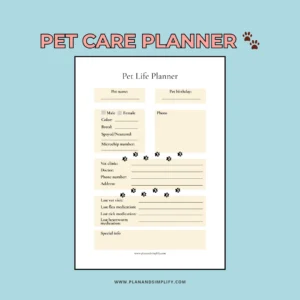 Pet care planner