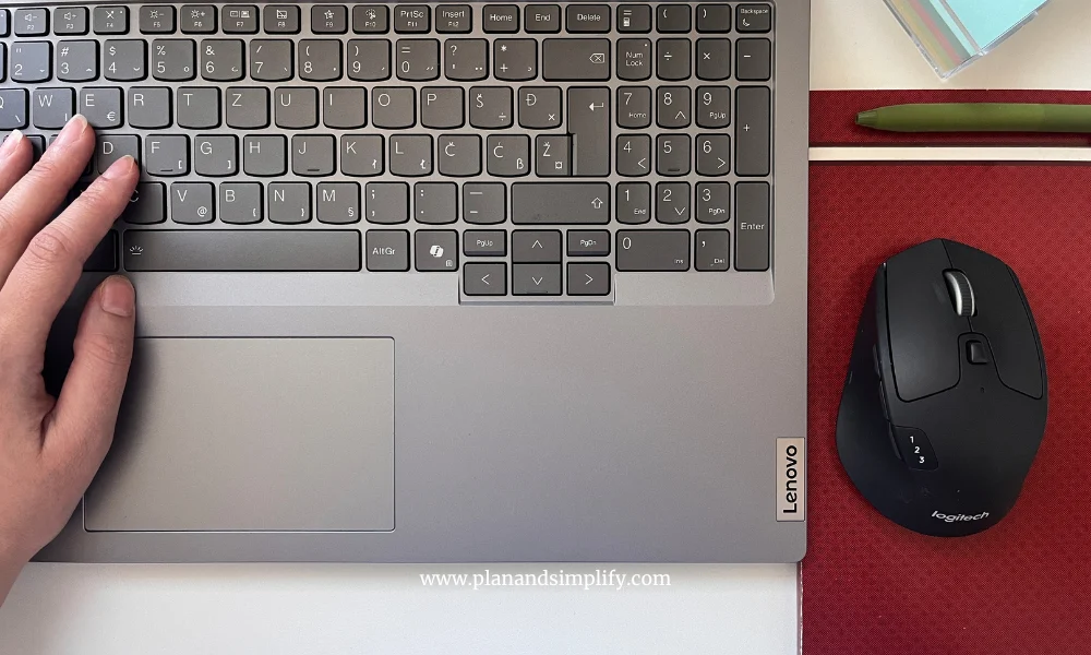 Girl working from home on a laptop, trying to focus better at work