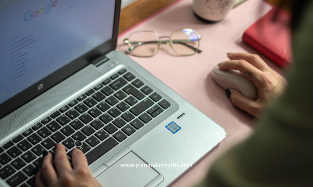 Girl working in a home office