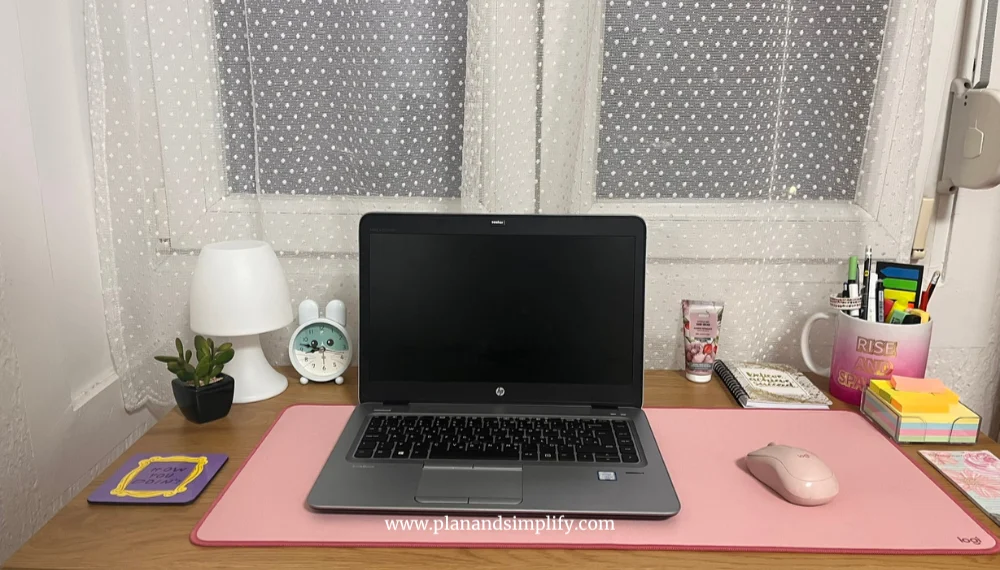 work laptop in a home office