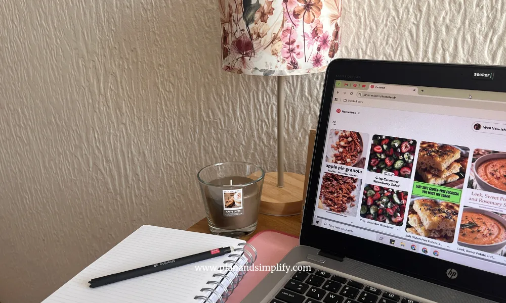 laptop with Pinterest opened