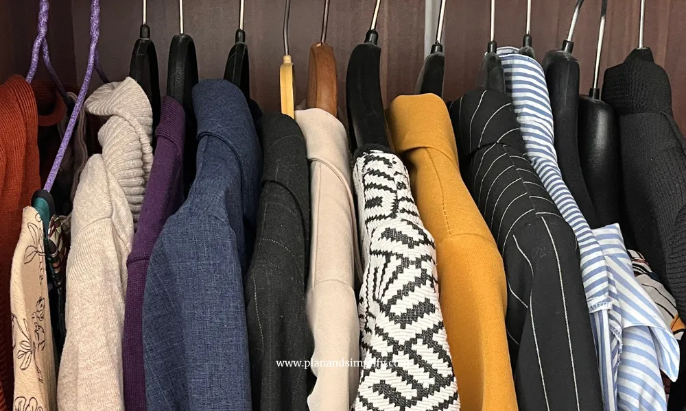 clothes in a closet
